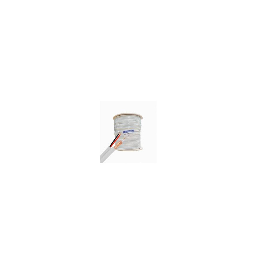 CABLE DOUBLE BLANC AVEC JACKET KX6A+ POWER BOBINE 500M