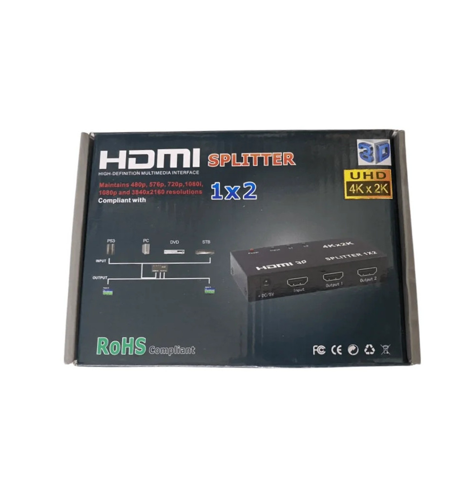 HDMI SPLITER 2K*4K   1*2P