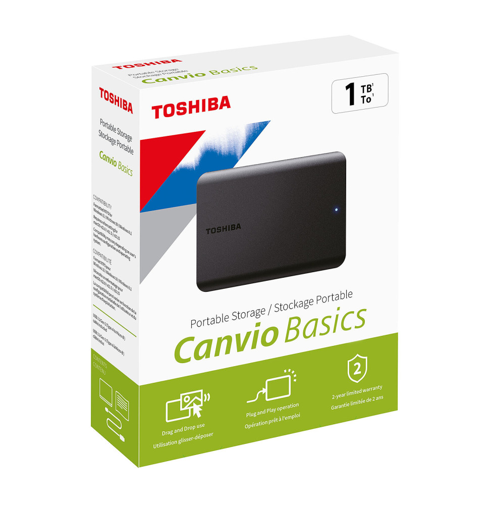 TOSHIBA HDD CANVIO BASICS 1TO EXT 2.5 HDTB510EK3AA