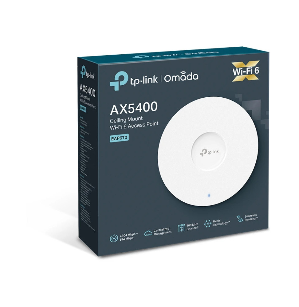 EAP670 TPLINK POINT ACCES PLAFONNIER WIFI6 BI-BANDE AX5400
