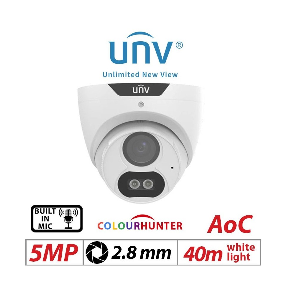 UAC-T125-AF28M-W 5MP ColorHunter Fixed Warm Light Turret Analog Camera