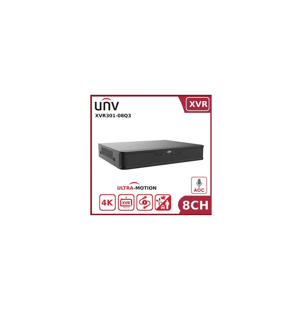 XVR301-08Q3 – DVR 8 canaux – 8MP Lite – H.265 – HDMI 4K